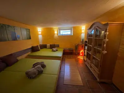 Ein Sitzbereich in der Unterkunft Landhaus Brandner