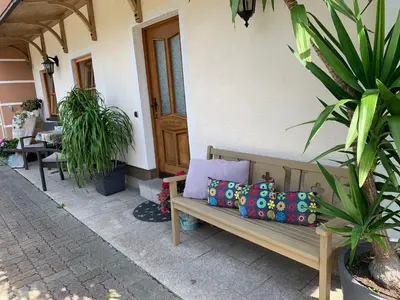 Ein Sitzbereich in der Unterkunft Appartement Brandner
