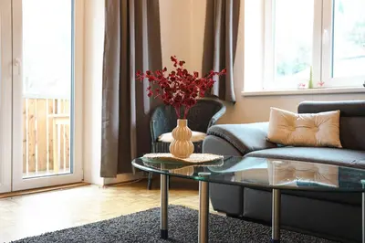 Ein Sitzbereich in der Unterkunft Bergblick