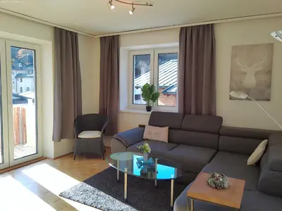 Ein Sitzbereich in der Unterkunft Bergblick