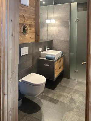 Ein Badezimmer in der Unterkunft Apartments Oberkofler