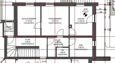 Grundriss der Unterkunft Apartment Troger