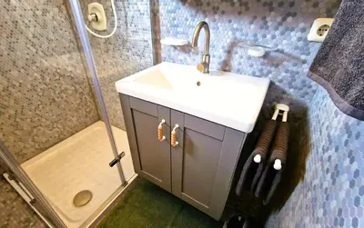 Ein Badezimmer in der Unterkunft Appartment am Wiesinger Bichl