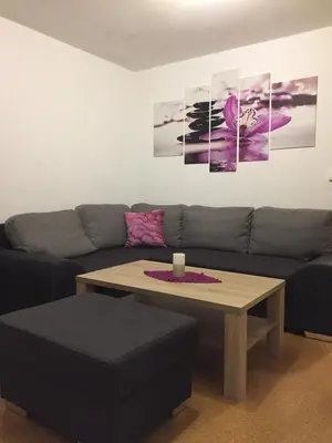 Ein Sitzbereich in der Unterkunft Ferienwohnung Auszeit