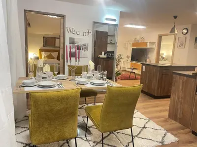 Ein Sitzbereich in der Unterkunft Komfort-Apartments Waidring