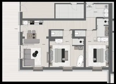 Grundriss der Unterkunft Jaggling Appartements