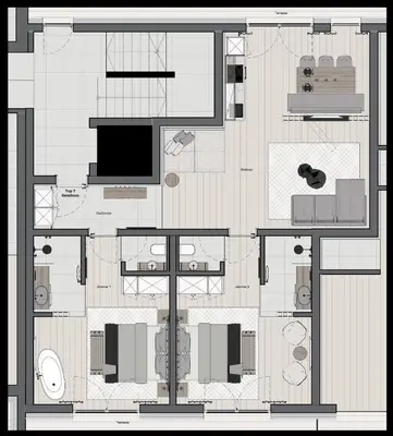 Grundriss der Unterkunft Jaggling Appartements