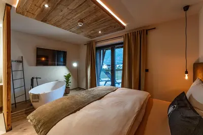 Ein Bett oder Betten in einem Zimmer der Unterkunft Jaggling Appartements