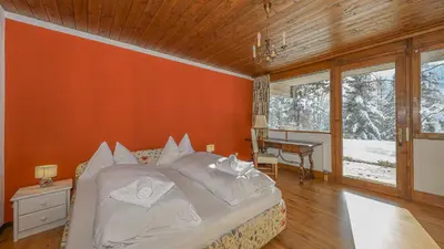 Ein Bett oder Betten in einem Zimmer der Unterkunft Apartment auf dem Schlossberg - Bergblick