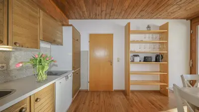Küche/Küchenzeile in der Unterkunft Apartment auf dem Schlossberg - Bergblick