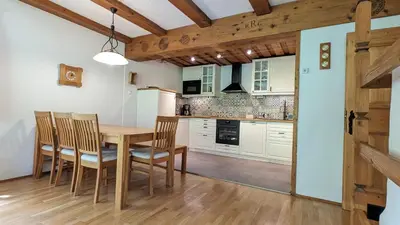 Küche/Küchenzeile in der Unterkunft Chalet Apartments Ferius inklusive Jokercard im Sommer