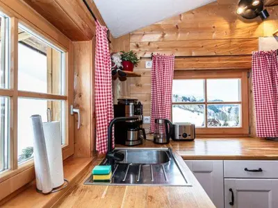 Küche/Küchenzeile in der Unterkunft Almhütte Bairau Kaser