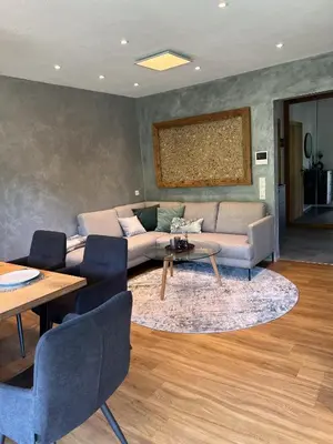 Ein Sitzbereich in der Unterkunft GreenView Appartement