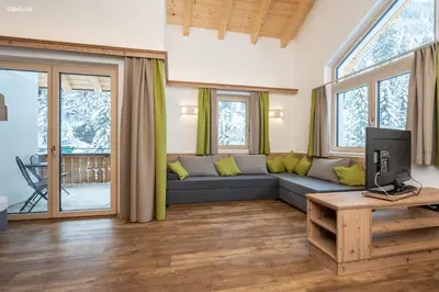 Ein Sitzbereich in der Unterkunft Appartements Salitererhof