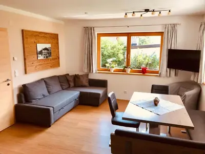 Ein Sitzbereich in der Unterkunft Ferienwohnung Martina