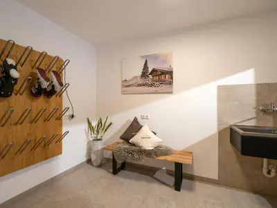 Ein Sitzbereich in der Unterkunft Appartements Kafmahof
