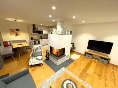 Küche/Küchenzeile in der Unterkunft Chalet Buchensteinwand Luxusapartment mit Sauna am Berg