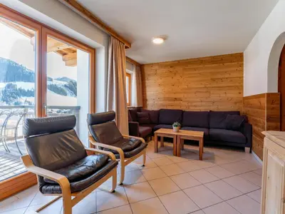 Ein Sitzbereich in der Unterkunft Panoramablick Ski in - Ski out