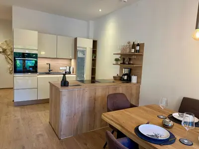 Küche/Küchenzeile in der Unterkunft Penthouse Bergseetraum mit 102 qm Dachterrasse