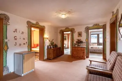 Ein Sitzbereich in der Unterkunft Ferienwohnung Dobner Schlössl