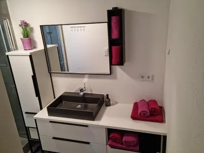 Küche/Küchenzeile in der Unterkunft Kapellenblick! geräumiges Apartment