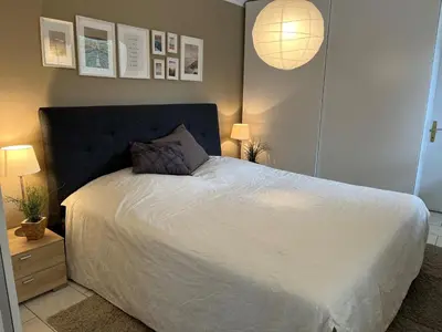 Ein Bett oder Betten in einem Zimmer der Unterkunft Ferienwohnung Bergblick