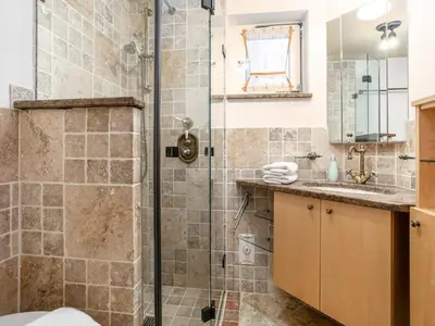Ein Badezimmer in der Unterkunft Weberhäusl am Penningberg