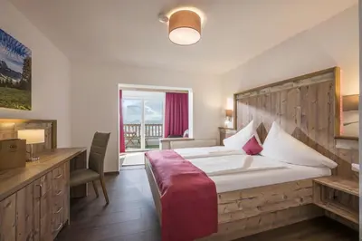 Ein Bett oder Betten in einem Zimmer der Unterkunft Adelsbergers Bergland