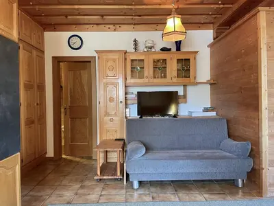 Ein Sitzbereich in der Unterkunft Haus Hölzlbauer Top 5