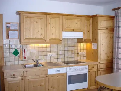 Küche/Küchenzeile in der Unterkunft Haus Plattenkogel Top 6