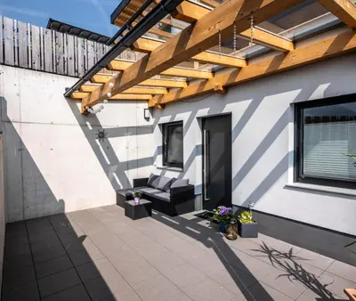 Ein Sitzbereich in der Unterkunft Ferienwohnung Taferl