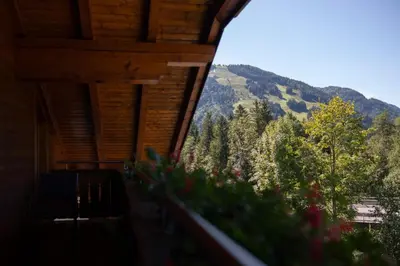 Ein allgemeiner Bergblick oder ein Berglick von des Hotels aus