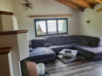Ein Sitzbereich in der Unterkunft Bichlhaus Appartements