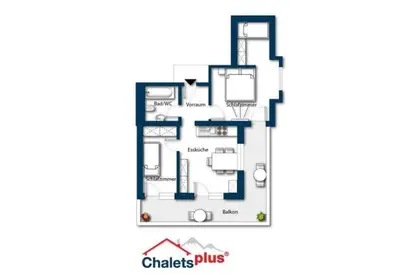 Grundriss der Unterkunft Schöneben Appartementen Top 2