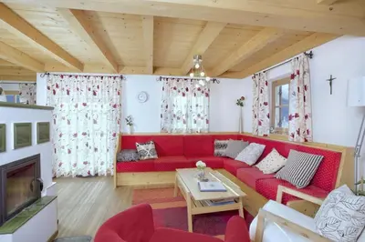 Ein Sitzbereich in der Unterkunft Schöneben Chalet 't Hoge Loo