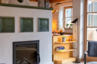 Ein Sitzbereich in der Unterkunft Schöneben Chalet Om Utens