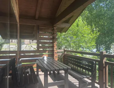 Ein Balkon oder eine Terrasse in der Unterkunft Schöneben Chalet Schneerose