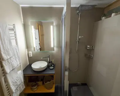 Ein Badezimmer in der Unterkunft Schöneben Achental Hütte