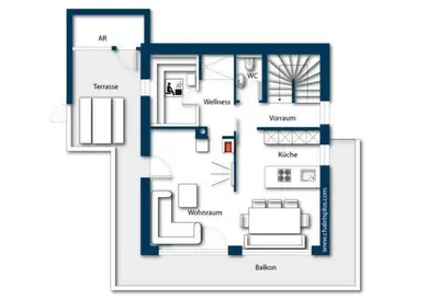 Grundriss der Unterkunft Nationalpark Chalet Grossschober