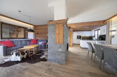 Küche/Küchenzeile in der Unterkunft Nationalpark Chalet Arventalspitze