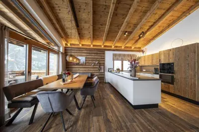 Küche/Küchenzeile in der Unterkunft Nationalpark Chalet Schneespitze