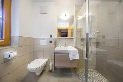 Ein Badezimmer in der Unterkunft Nationalpark Chalet Rainerhorn