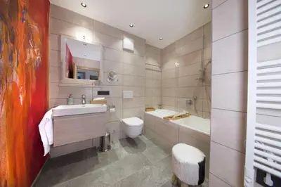Ein Badezimmer in der Unterkunft Nationalpark Chalet Hohe Warte