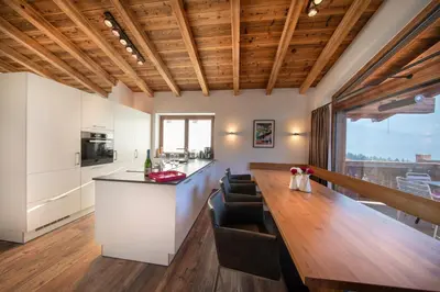 Küche/Küchenzeile in der Unterkunft Nationalpark Chalet Grosser Geiger