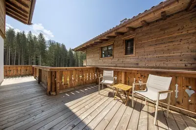 Ein Balkon oder eine Terrasse in der Unterkunft Nationalpark Chalet Kratzenberg