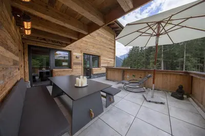 Ein Balkon oder eine Terrasse in der Unterkunft Nationalpark Chalet Rosenspitze
