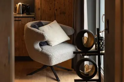 Ein Sitzbereich in der Unterkunft Schöneben Appartementen Top 3