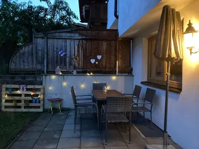 Ein Balkon oder eine Terrasse in der Unterkunft Ferienwohnung