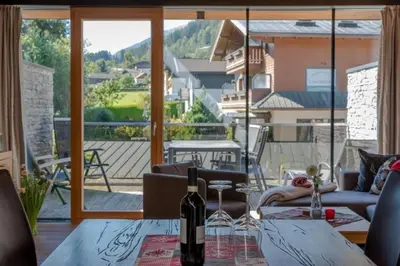 Ein Sitzbereich in der Unterkunft Residenz Wildkogelbahnen Top 12