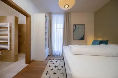 Ein Bett oder Betten in einem Zimmer der Unterkunft Edelweisshaus Top 5